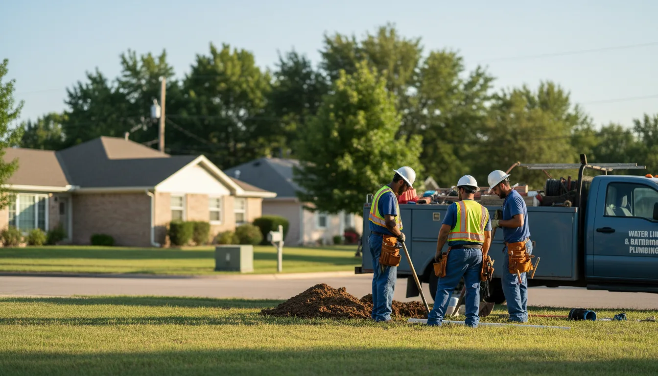 Residential water line and bathroom plumbing service in Andrews, TX